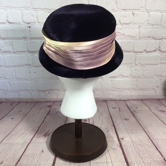 Vintage Purple Hat with Ombré Wrap and Rhinestone Accent - Picture 4 of 10